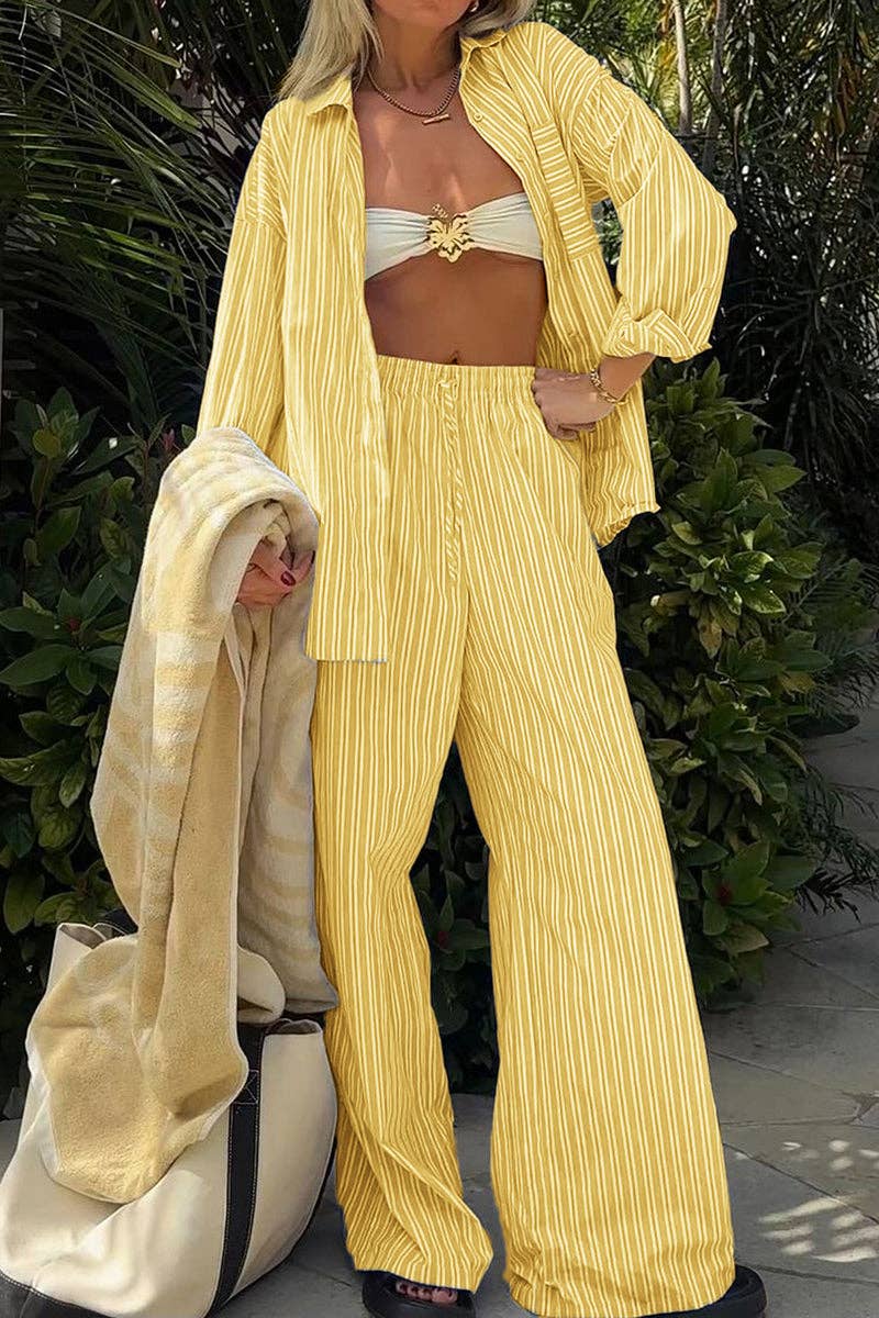Striped Relaxed Fit Pants Set
